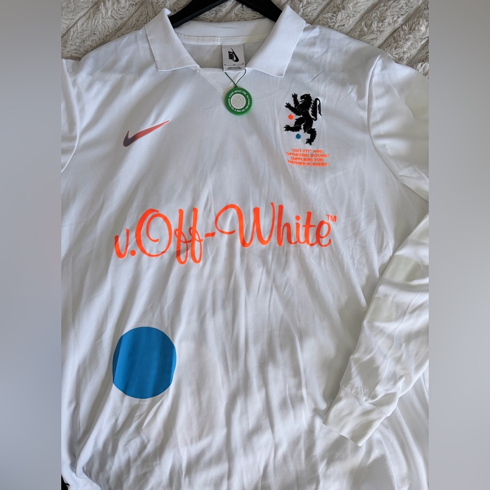 Off-White Men's White and Orange Long Sleeve Jersey - Picture 3 of 10